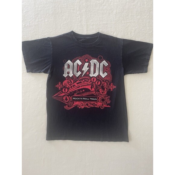 AC DC Black Ice Rock‎ N Roll Train Shirt Mens M Black Crew Neck Band Tee 2009 - Picture 9 of 9